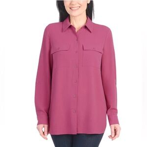 Hilary Radley Pink Button Down Shirt